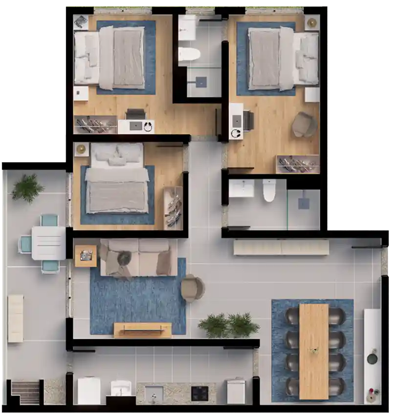 Planta Apartamentos 203-303